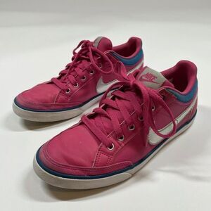 Nike Capri 3 III LTH Womens Hot Pink Leather Low Top Sneakers 579619-600 Size 8